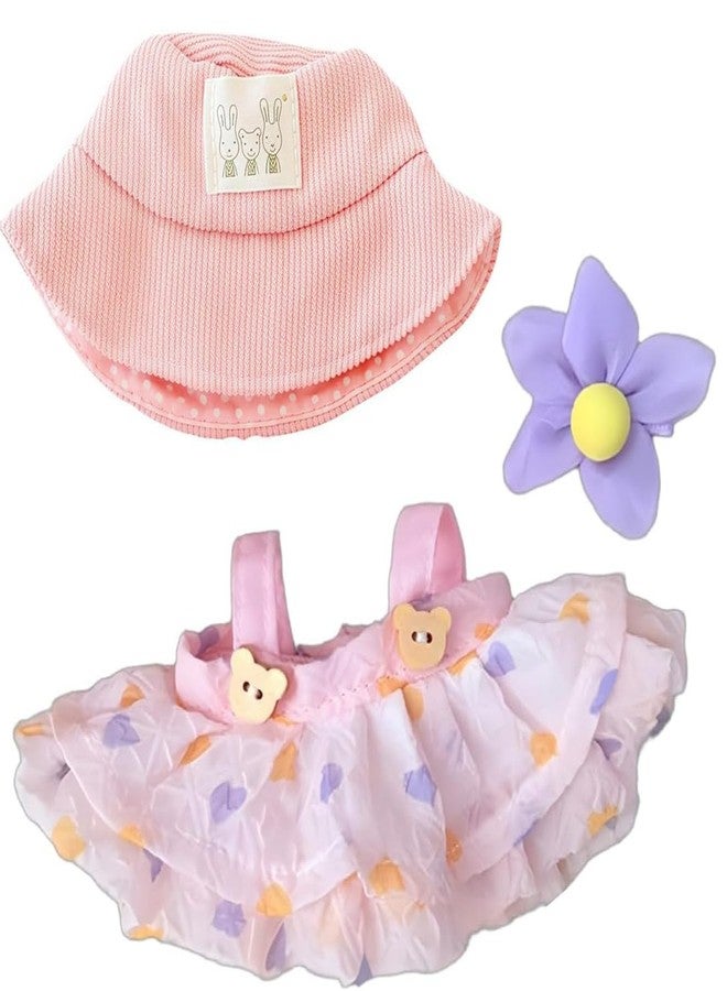 NUJOLI 17cm Doll Clothes Set, 3 Pieces Dress Hat Skirt Outfit Set for 1st/2nd/3rd La bu Doll, Stylish Flower Doll Hat Clothing Set - Image 1