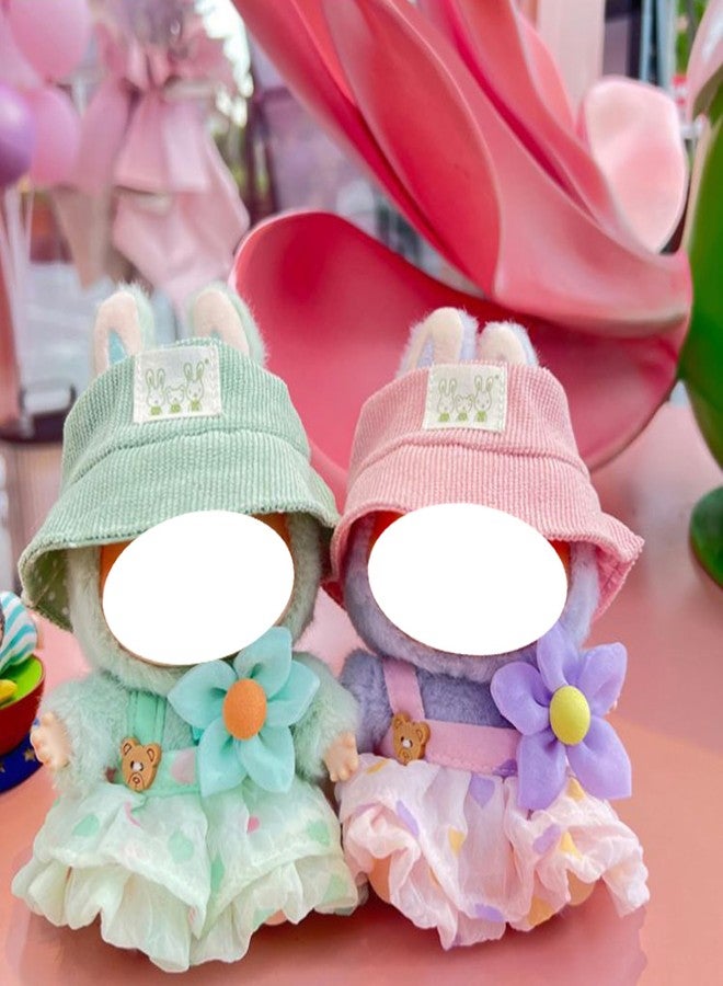 NUJOLI 17cm Doll Clothes Set, 3 Pieces Dress Hat Skirt Outfit Set for 1st/2nd/3rd La bu Doll, Stylish Flower Doll Hat Clothing Set - Image 2