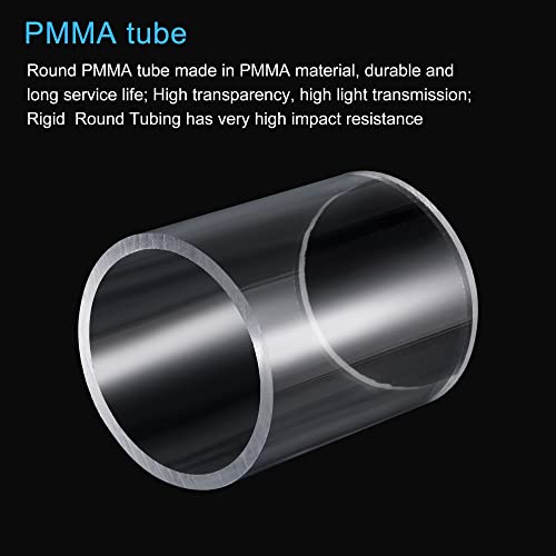 MECCANIXITY Acrylic Pipe Rigid Round Tube Clear 2 3/4"(70mm) ID 3 1/8"(80mm) OD 4" Length High Impact for Lighting, Models, Plumbing, Crafts - Image 4