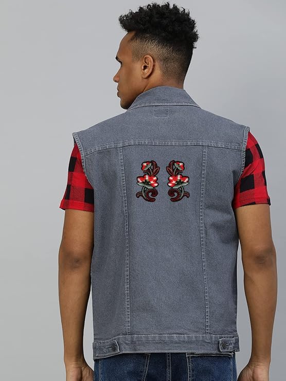 2 Pcs Flowers Applique Embroidered Sewon Patch Size Small 9cm x 47cm for Jackets Bags TShirts Jeans Pants Outdoor Clothing Imported from Malaysia 2 Pieces Code SBX343 - Image 3