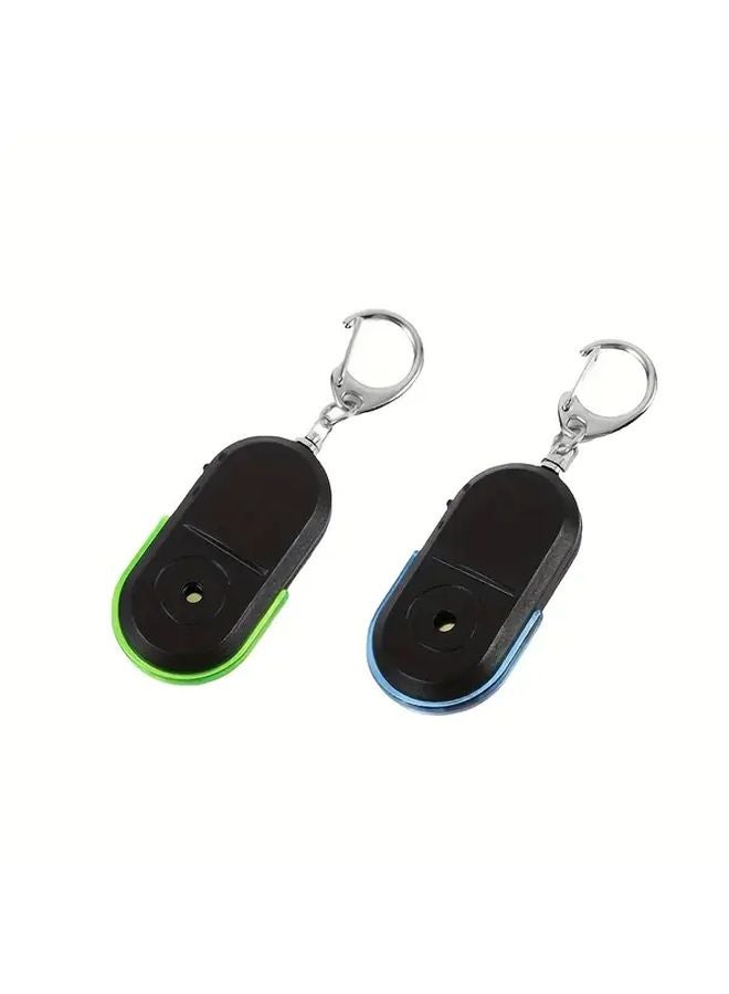2pcs Ultra Sensitive Key Finder Alarm With Panic Whistle LED Flashlight Random Color - Image 1