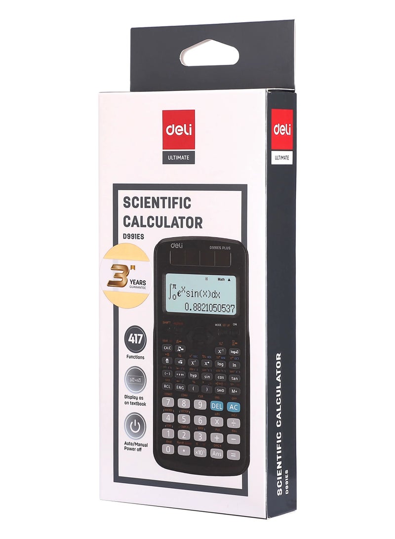 Deli Scientific Calculator with 417 Functions and Display, Natural - Image 3