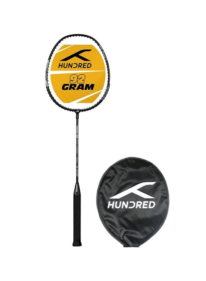 HUNDRED Powertek 200 PRO by HUNDRED Badminton Racquet with Head Cover | Aluminium Frame | Strung | 92g | Grip G5 | Max Tension 18–20 lbs - Image 1