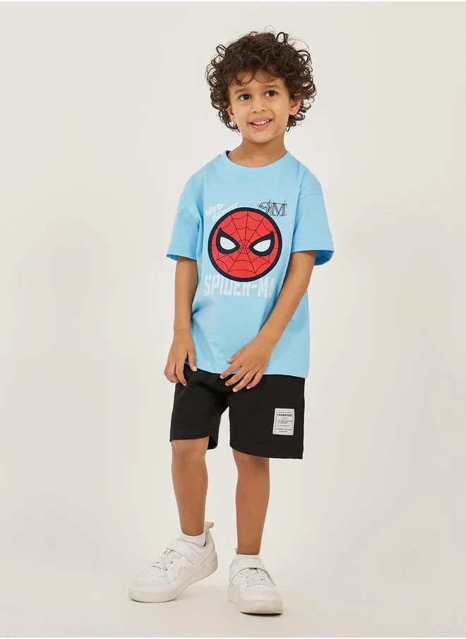 Styli Spider Man Graphic Print Dropped Shoulder Oversized T-Shirt