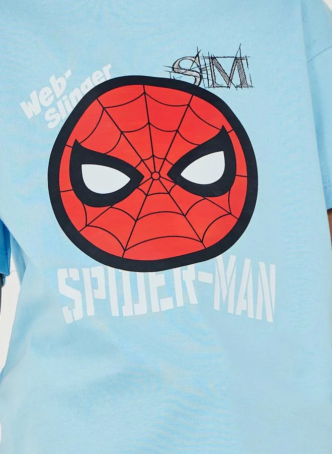 Styli Spider Man Graphic Print Dropped Shoulder Oversized T-Shirt