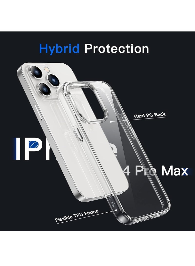 جي تيك حافظة لهاتف آيفون 14 برو ماكس 6.7 بوصة غطاء ممتص للصدمات مضاد للخدش وظهر شفاف - Image 3