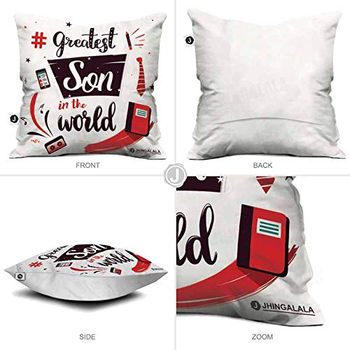 Jhingalala Jhingalala Gift for Son Greatest Son in The World Printed Cushion Cover with Filler Gift for Son Birthday Special - Image 5