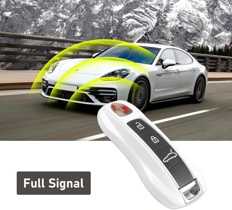 Jaronx Compatible with Porsche Key Fob Cover for Cayenne Panamera 2018-2024, Carrera Taycan Key Accessories 2020-2024 (Pearl White-New) - Image 2