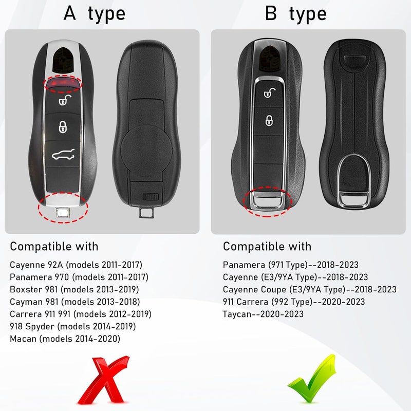 Jaronx Compatible with Porsche Key Fob Cover for Cayenne Panamera 2018-2024, Carrera Taycan Key Accessories 2020-2024 (Pearl White-New) - Image 3