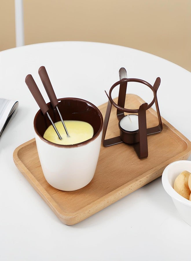 LamChyar Chocolate Melting Pot Set, Fondue Cup for Person or Family, Tealight Cheese Chocolate Butter Warmer Set, Melting Cup Set with 2 Forks - Image 5