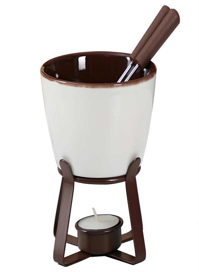 LamChyar Chocolate Melting Pot Set, Fondue Cup for Person or Family, Tealight Cheese Chocolate Butter Warmer Set, Melting Cup Set with 2 Forks - Image 1