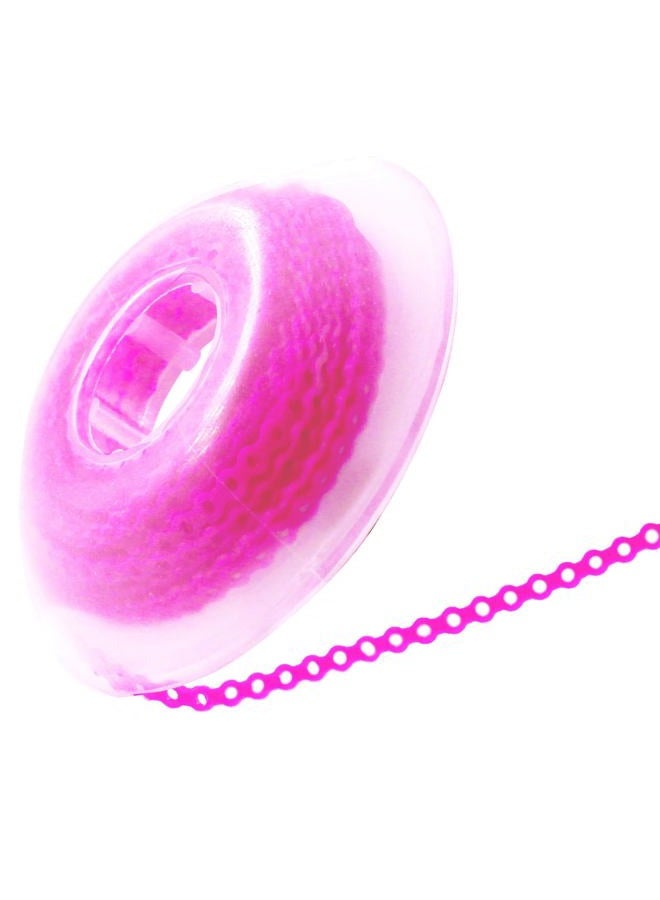 LA MIERE 1 Roll Orthodontic Rubber Chains, Braces Power Chains consisted force in closed, short, long 15'' spools (short, 0.136''(3.3mm), Neon Pink) - Image 1