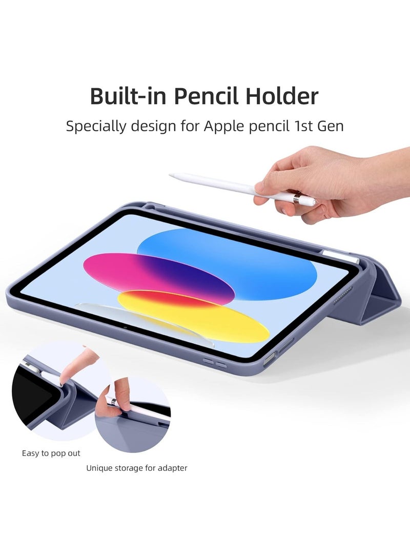 جراب لجهاز iPad (A16) الجيل الحادي عشر 11 بوصة 2025، جراب لجهاز iPad الجيل العاشر 2022 10.9 بوصة مع حامل قلم، غطاء خلفي ناعم من مادة TPU، غطاء حماية ذكي ثلاثي الطيات، خاصية التشغيل/الإيقاف التلقائي - Image 2