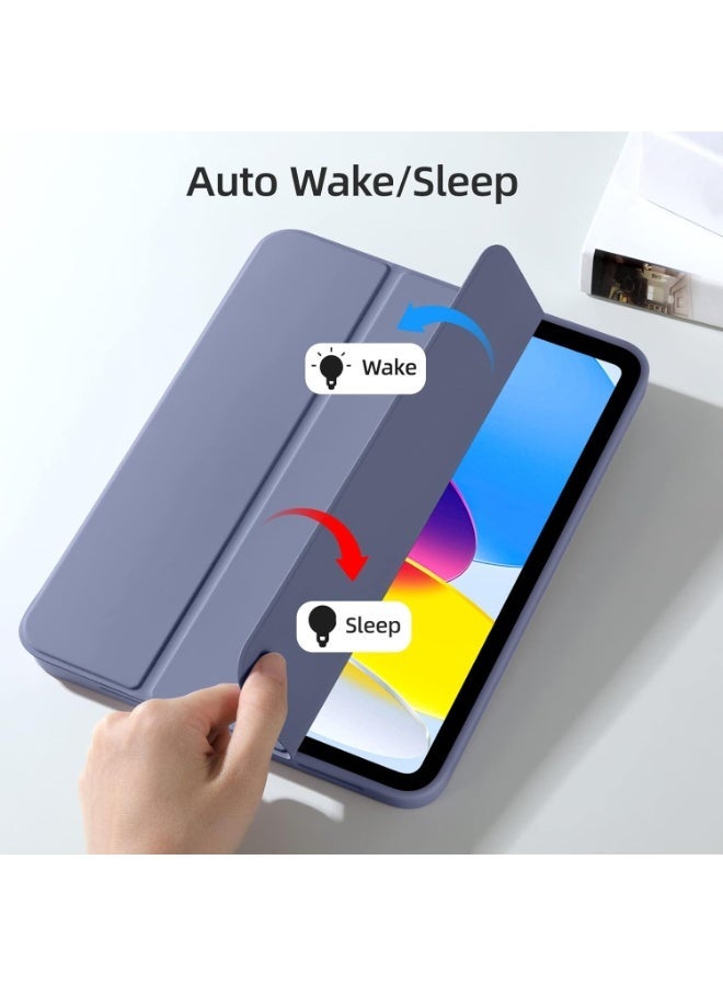 جراب لجهاز iPad (A16) الجيل الحادي عشر 11 بوصة 2025، جراب لجهاز iPad الجيل العاشر 2022 10.9 بوصة مع حامل قلم، غطاء خلفي ناعم من مادة TPU، غطاء حماية ذكي ثلاثي الطيات، خاصية التشغيل/الإيقاف التلقائي - Image 4