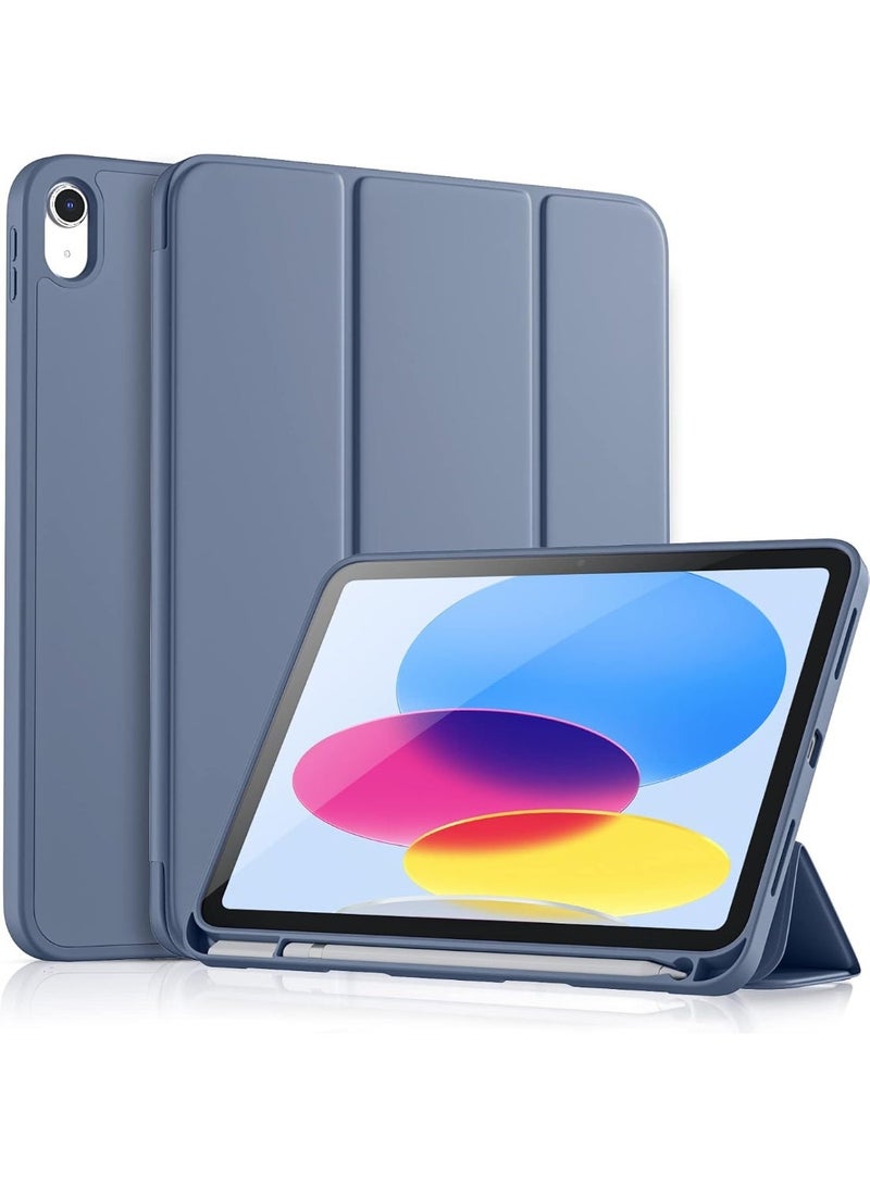 جراب لجهاز iPad (A16) الجيل الحادي عشر 11 بوصة 2025، جراب لجهاز iPad الجيل العاشر 2022 10.9 بوصة مع حامل قلم، غطاء خلفي ناعم من مادة TPU، غطاء حماية ذكي ثلاثي الطيات، خاصية التشغيل/الإيقاف التلقائي - Image 1