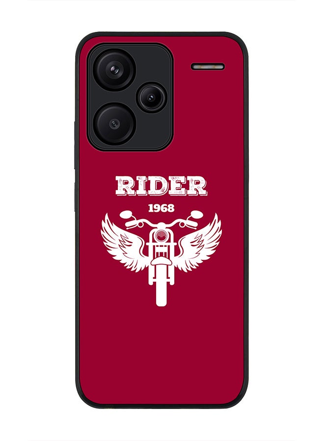 Stylizedd Rugged Black Edge Case for Xiaomi Redmi Note 13 Pro Plus, Slim fit Case Flexible Anti Drop TPU Gel Thin Cover -  Rider 1968 - Image 1