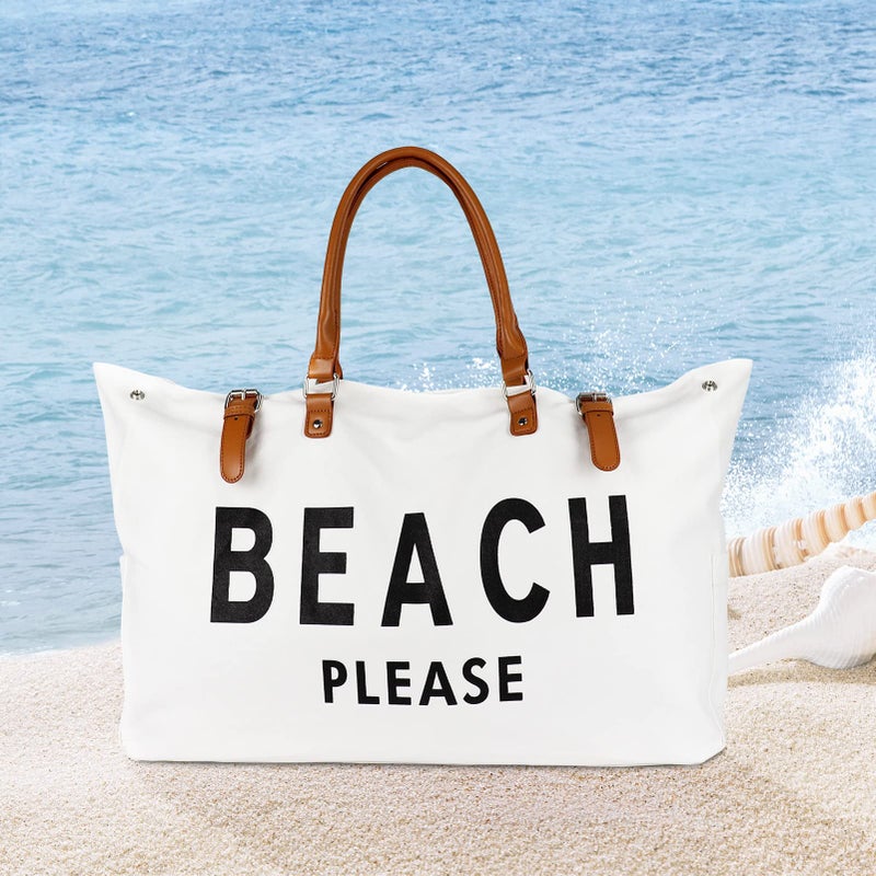 Lamyba Extra Large Beach Bag Tote, Waterproof & Sandproof, Packable Foldable Travel Totes for Summer Vacation, Beach Vibes - Image 3