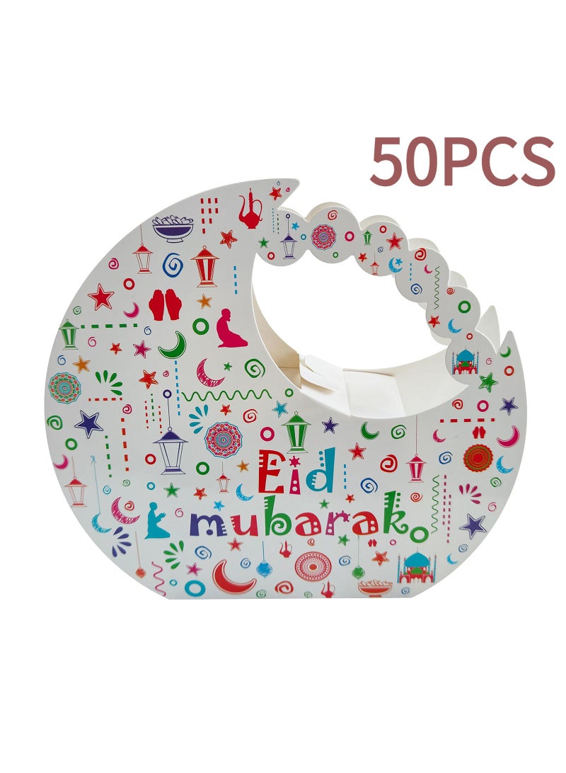 50 Pieces Candy Packaging Cardboard Box For Eid Mubark Ramadan Kareem Party Souvenir Gift Boxes - Image 1