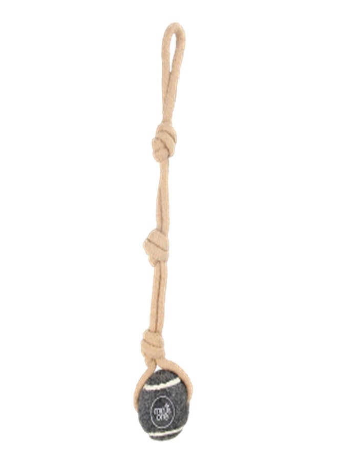 all for paws Dog Tennis Ball Rope Toy Single Grey 
