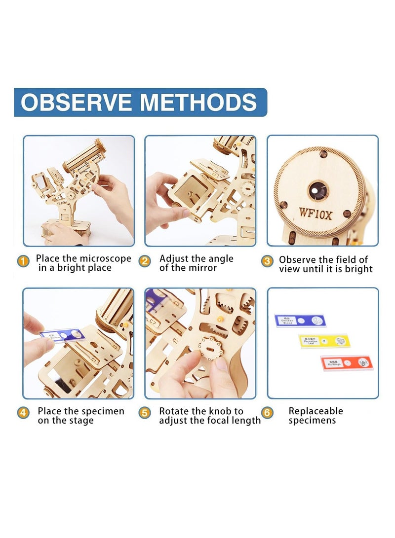 SYOSI 3D Wooden Puzzle Craft Kits, Educational Brain Teaser DIY Crafts Kits, Model Building Kits, Wooden Puzzle Science Gifts Christmas Birthday Gift for Adults Boys Girls (Microscope) - Image 2