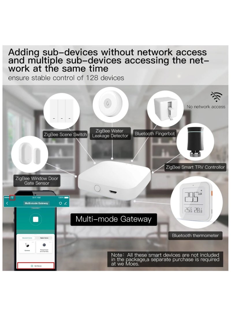 Tuya Smart Multimode Hub Wifi Zigbee Bluetooth Hub Works for All Tuya Zigbee Bluetooth Devices, App Control Works With Alexa Google Home