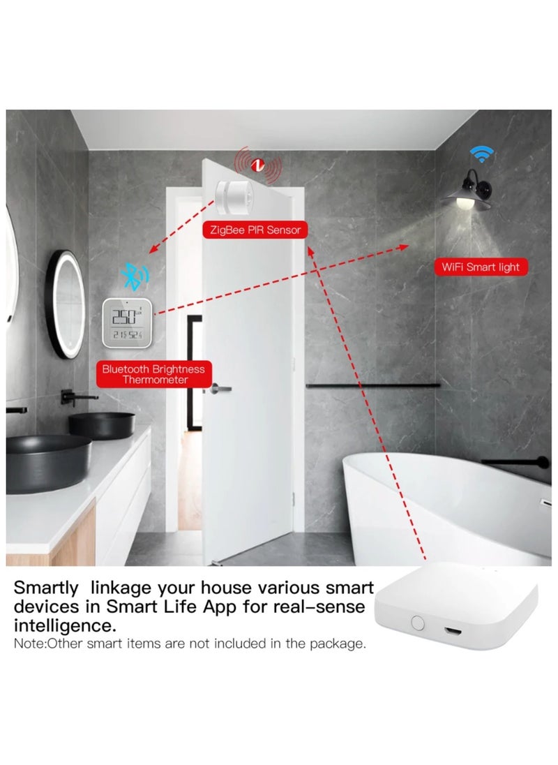 Tuya Smart Multimode Hub Wifi Zigbee Bluetooth Hub Works for All Tuya Zigbee Bluetooth Devices, App Control Works With Alexa Google Home