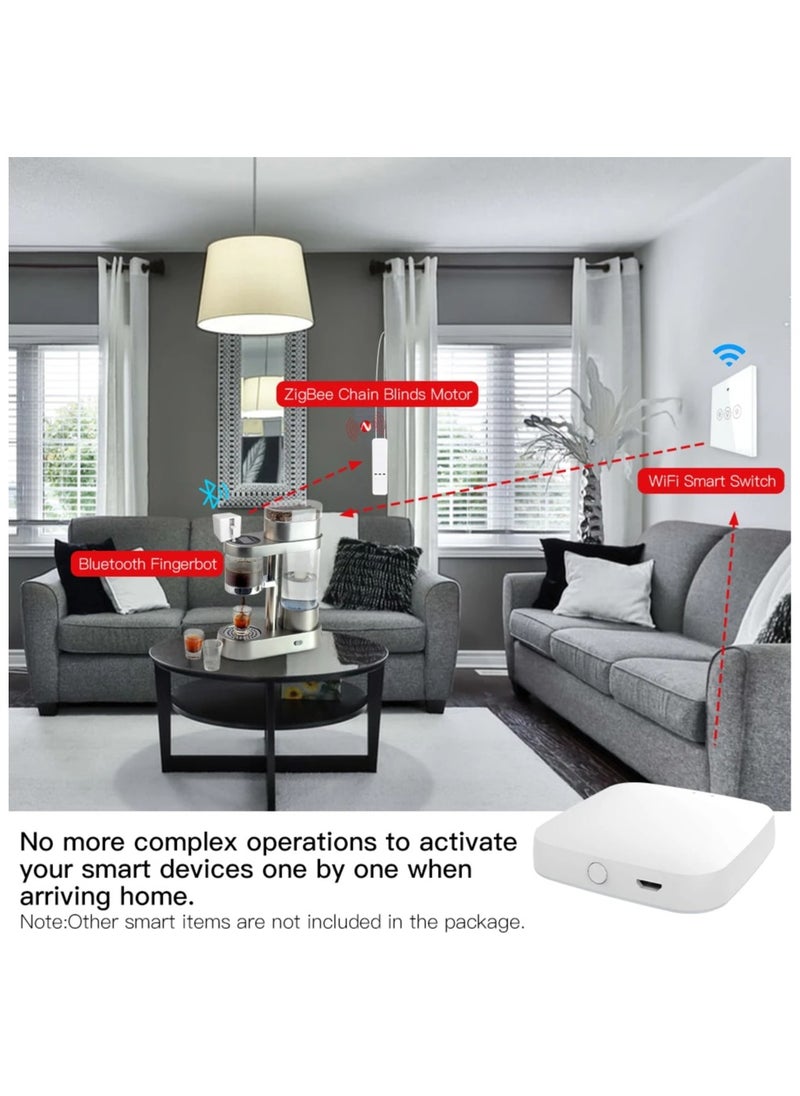 Tuya Smart Multimode Hub Wifi Zigbee Bluetooth Hub Works for All Tuya Zigbee Bluetooth Devices, App Control Works With Alexa Google Home