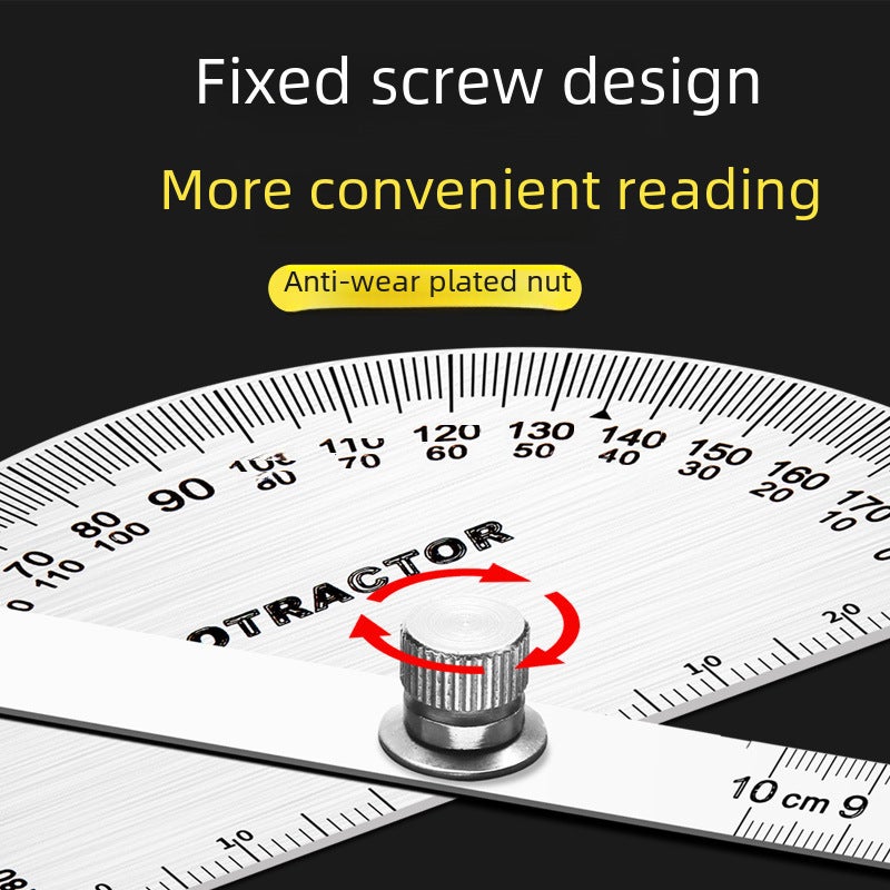 Shengtaixin Stainless Steel Protractor Angle Ruler Woodworking Angle Ruler Measuring Tool Industrial Grade Multi-Functional Angle Gauge(Single arm hollow 80*120mm) - Image 5
