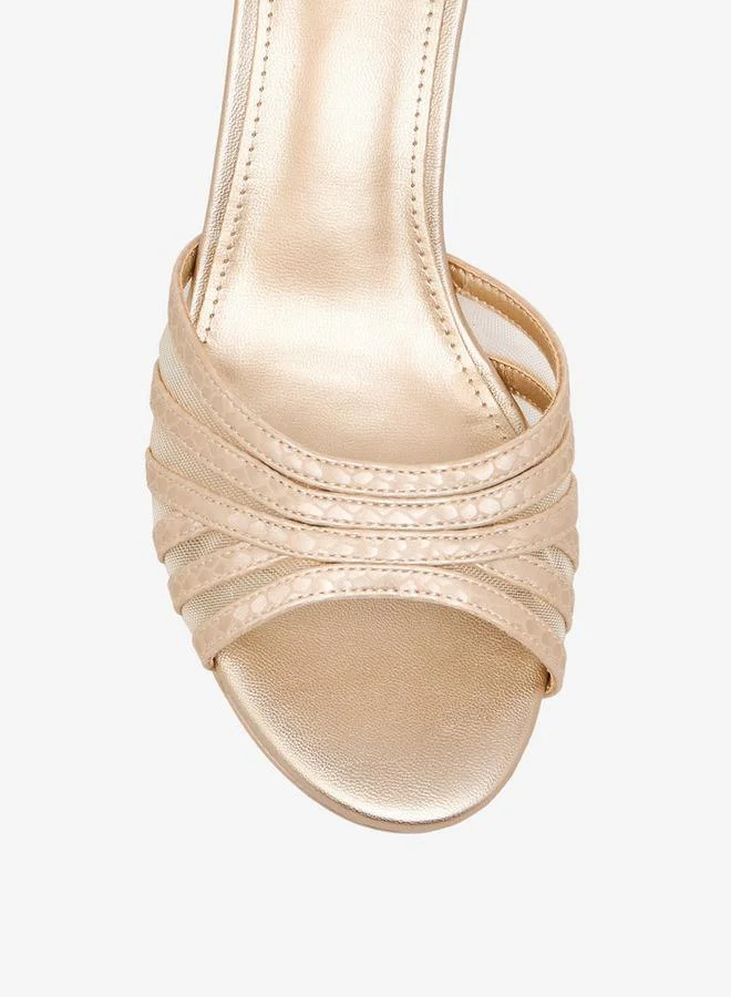Flora Bella By Shoexpress GOLD Women Strappy Buckle Closure Sandals for Women | Best Price UAE