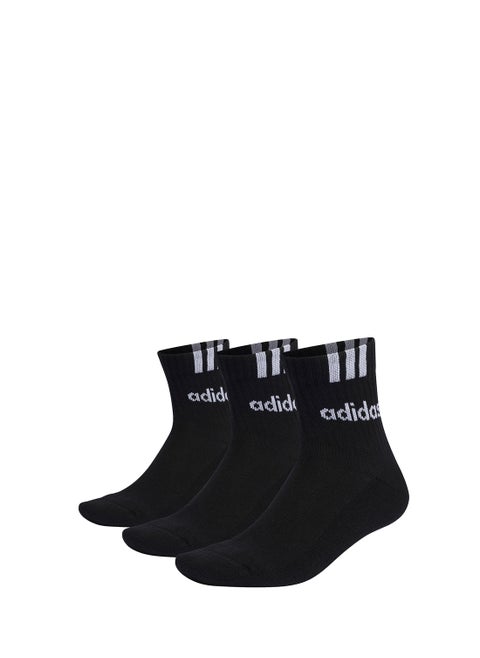 3 Pack 3 Stripe Linear Half-Crew Cushioned Socks