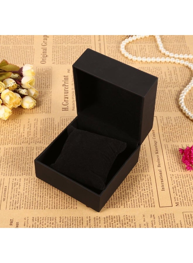 Watch Case Watch Box PU Leather Black 1PC New Black PU Leather Watch Present Gift Display Case Bracelet Bracelet Jewelry Storage Box - Image 2