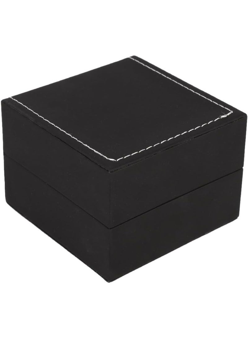 Watch Case Watch Box PU Leather Black 1PC New Black PU Leather Watch Present Gift Display Case Bracelet Bracelet Jewelry Storage Box - Image 4