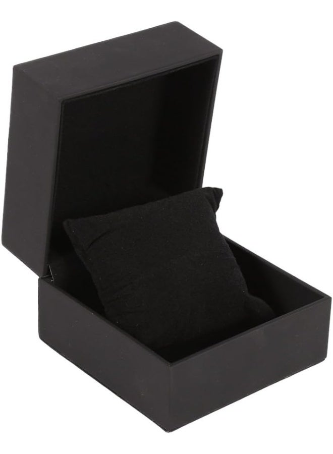 Watch Case Watch Box PU Leather Black 1PC New Black PU Leather Watch Present Gift Display Case Bracelet Bracelet Jewelry Storage Box - Image 1