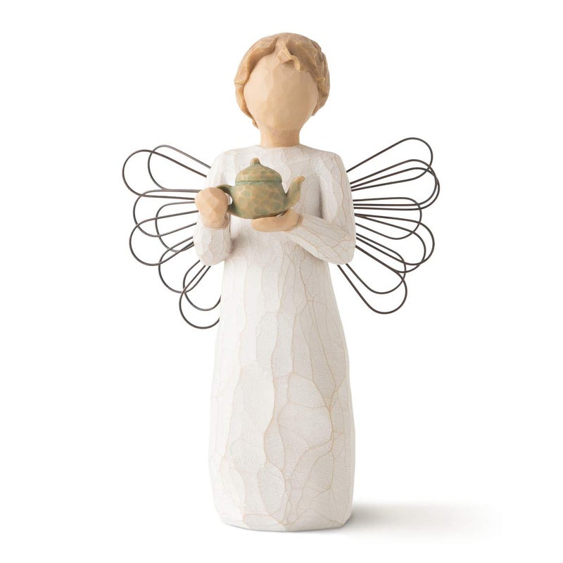 Willow Tree Angel of The Kitchen Warm Comfort Between Friends Angel Holds teapot as Welcoming Gesture A Gift to Celebrate Supportive Friendships Sculpted HandPainted Figure - Image 1