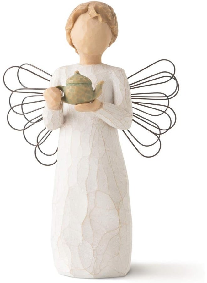 Willow Tree Angel of The Kitchen Warm Comfort Between Friends Angel Holds teapot as Welcoming Gesture A Gift to Celebrate Supportive Friendships Sculpted HandPainted Figure - Image 2