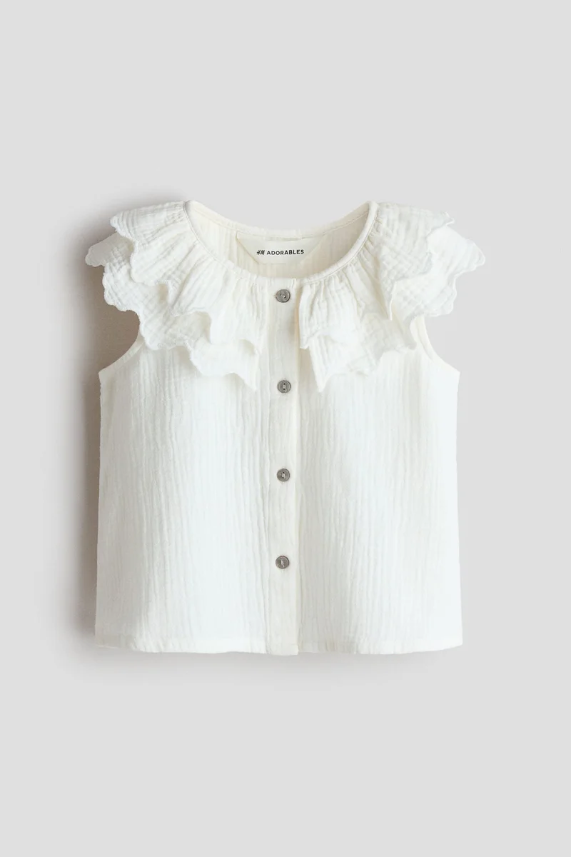 H&M Tiered-collar cotton blouse