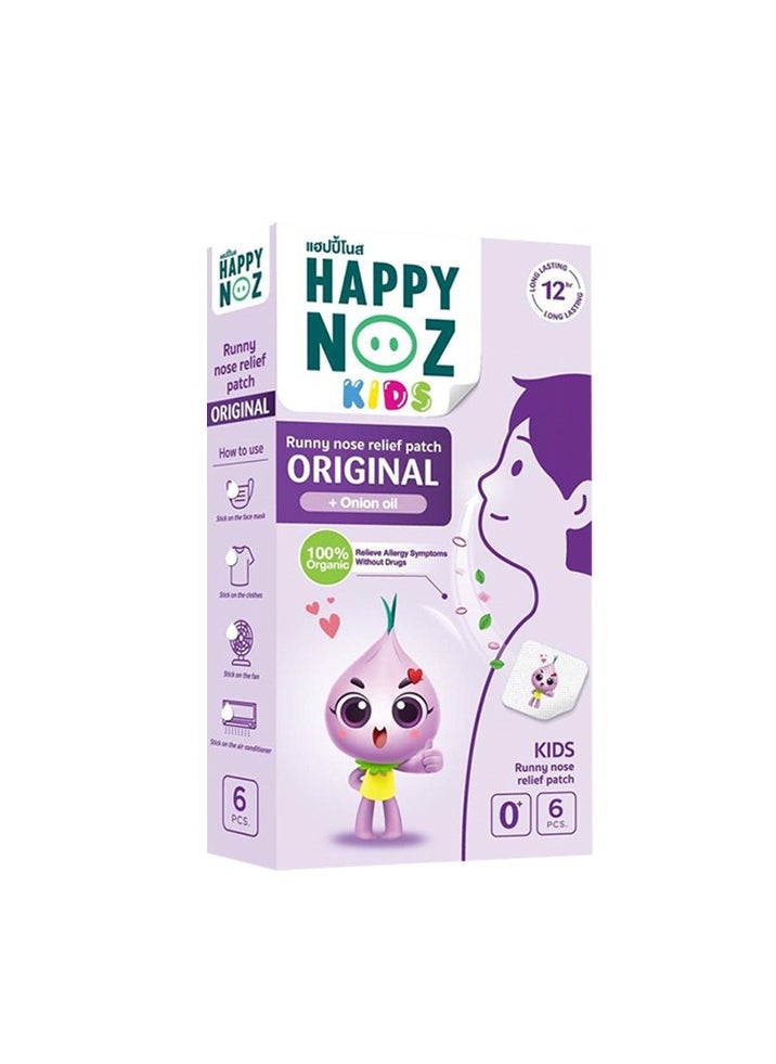 Happy Noz Happy Noz Original Nasal Relief Patch for Kids & Infants – Natural Onion Oil, 6 Patches – Instant Congestion & Cold Relief 