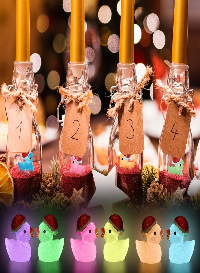 Yuronam 70 Pcs Luminous Tiny Christmas Ducks Mini Resin Ducks Glow in The Dark Duck Miniature Ornaments for Slime, Dollhouse, Garden Decoration(10 Colors) - Image 3