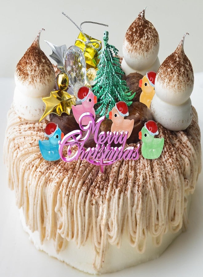 Yuronam 70 Pcs Luminous Tiny Christmas Ducks Mini Resin Ducks Glow in The Dark Duck Miniature Ornaments for Slime, Dollhouse, Garden Decoration(10 Colors) - Image 4