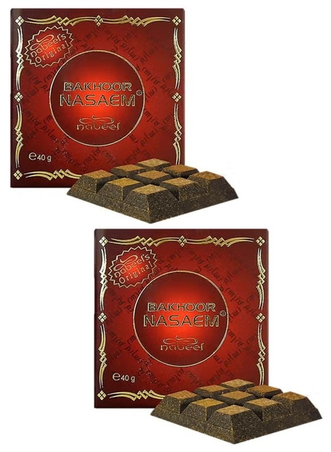 Nabeel 2Pcs Nabeel Bakhoor Nasaem 40g Luxurious Arabian Incense for a Long-Lasting Blissful and Aromatic Home Ambience - Image 1