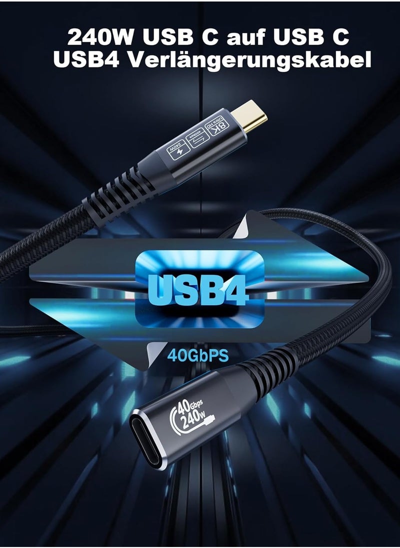 Generic USB-C to Thunderbolt 4 Cable 40Gbps Data Transfer USB C Male to Female 8K Display - 240W PD Compatible with Thunderbolt 3 - SSD eGPU 2m - 6.6ft  - Image 2
