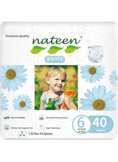 nateen Premium Care Baby Pants Diapers,Size 6(15+kg),XXL Baby Pull Ups,40 Count Diaper Pants,Super Absorbent,Ultra Thin Baby Diapers(40 Count)  - Image 1