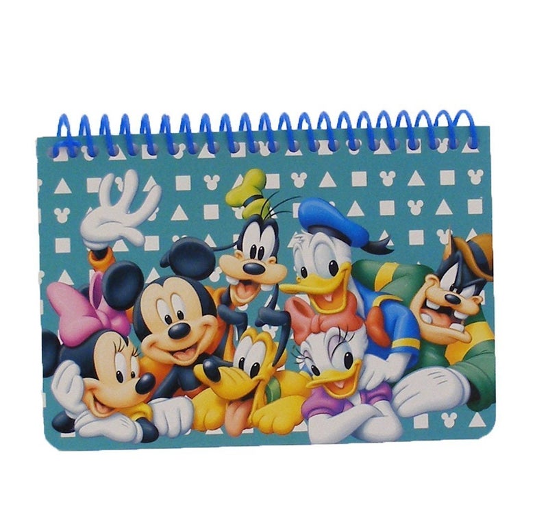 USA Disney Mickey Mouse and Friends Spiral Autograph Book Teal by Goofy Mickey Donald - Image 2