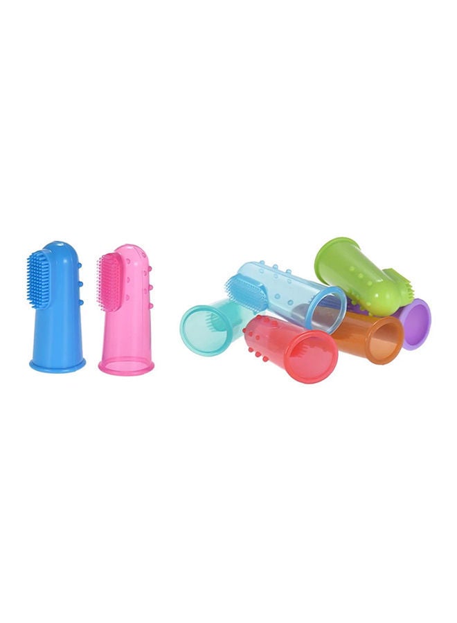 NIBEMINENT 8-Piece Toothbrush Finger Cover Set For Cats And Dogs Multicolour 5.5x2x2centimeter - Image 2