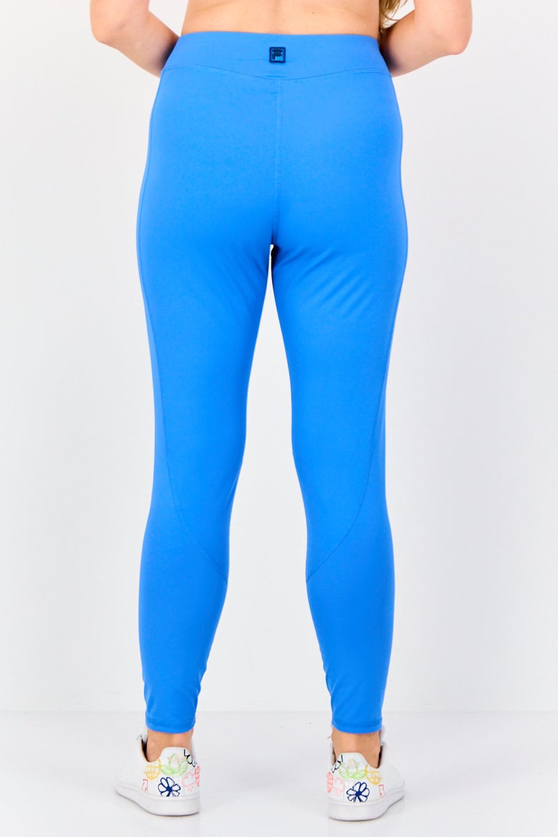 FILA Women Sportswear Fit Brand Logo Training Leggings, Blue - Image 3