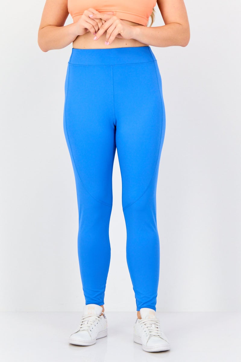 FILA Women Sportswear Fit Brand Logo Training Leggings, Blue - Image 1
