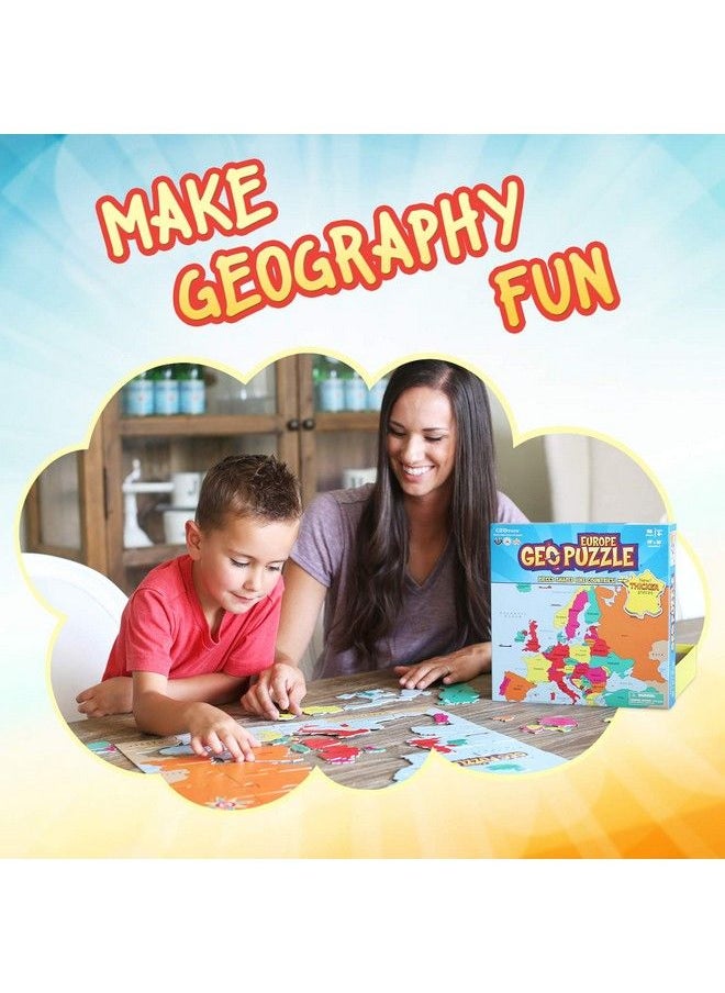 Geotoys - Geopuzzle Europe Educational Kid Toys For Boys And Girls, 58 Piece Geography Jigsaw Puzzle, Jumbo Size Kids Puzzle Ages 4 And Up - Image 1