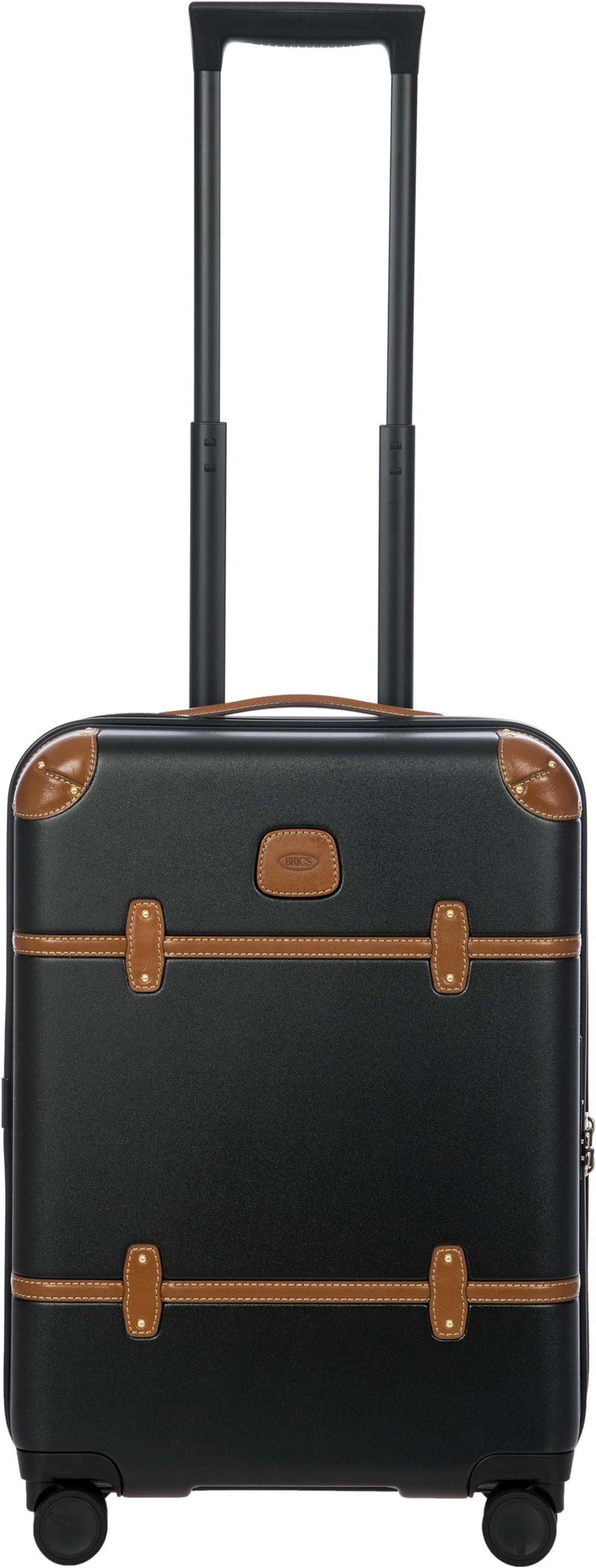 Bric's Bellagio 3.0 Spinner Trunk - Luxury Hardshell Carry On Luggage with Large Wheels, Telescopic Handle, Leather Detailing - Expandable Rolling Suitcase - 21", Black - Image 1