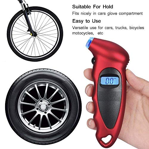 KeepCart Digital Tyre Pressure Gauge 150 PSI 4 Settings Digital Tire Pressure Checker with Backlit LCD and Non-Slip Grip for Car Truck SUV Motorcycle Bicycle Auto Accessories - Image 4