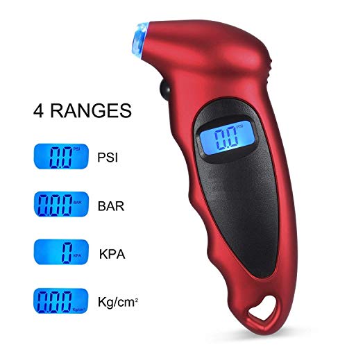 KeepCart Digital Tyre Pressure Gauge 150 PSI 4 Settings Digital Tire Pressure Checker with Backlit LCD and Non-Slip Grip for Car Truck SUV Motorcycle Bicycle Auto Accessories - Image 2